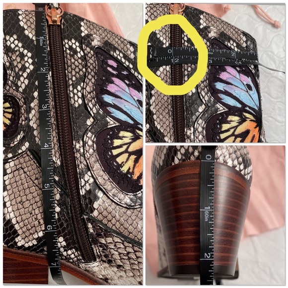 Sophia Webster Shelby black multicolor western leather snakeskin butterfly boots - Picture 9 of 14